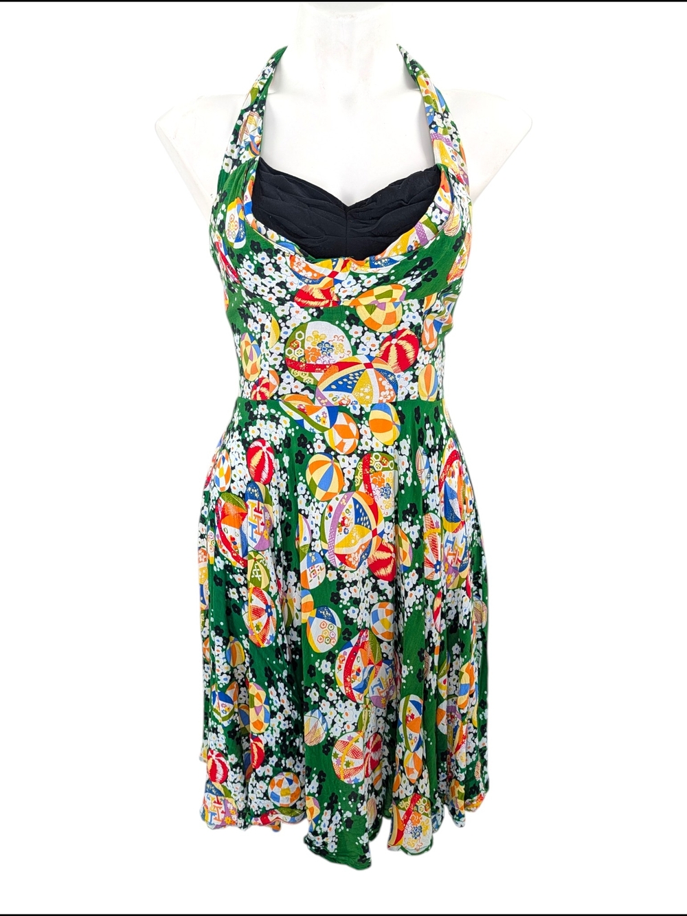 Trashy Diva Lena Halter Dress Green Kimono Size 4